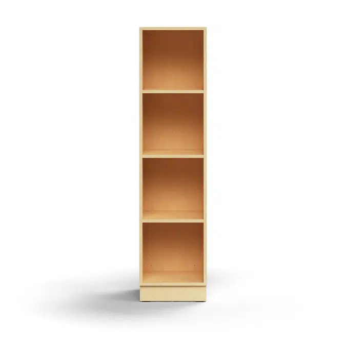 Bookcase QBUS, 3 shelves, base frame, 1636x400x400 mm