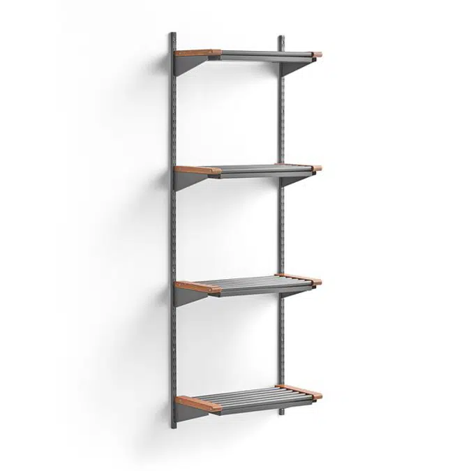 Cloakroom JEPPE with 4 shoe shelves 1790x600x310mm