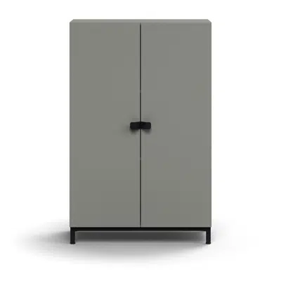 Cabinet QBUS, 2 shelves, leg frame, handles, 1252x800x420 mm