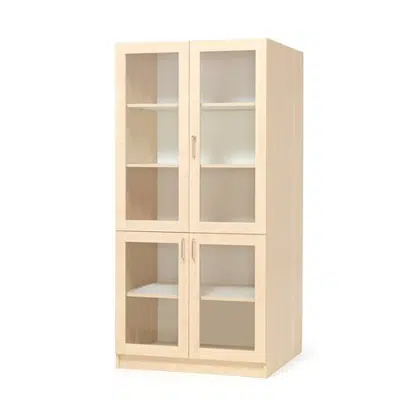 Wooden storage cabinet THEO with 4 glass doors 1000x600x2100mm