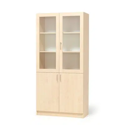 Wooden storage cabinet THEO with half glass doors 1000x320x2100mm
