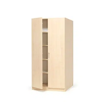 Wooden storage cabinet THEO with full height doors 1000x600x2100mm