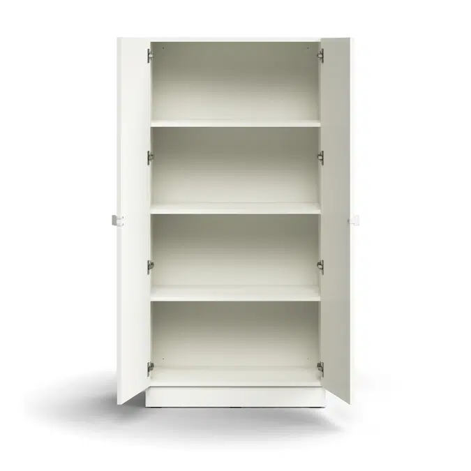 Cabinet QBUS, 3 shelves, base frame, handles, 1636x800x420 mm