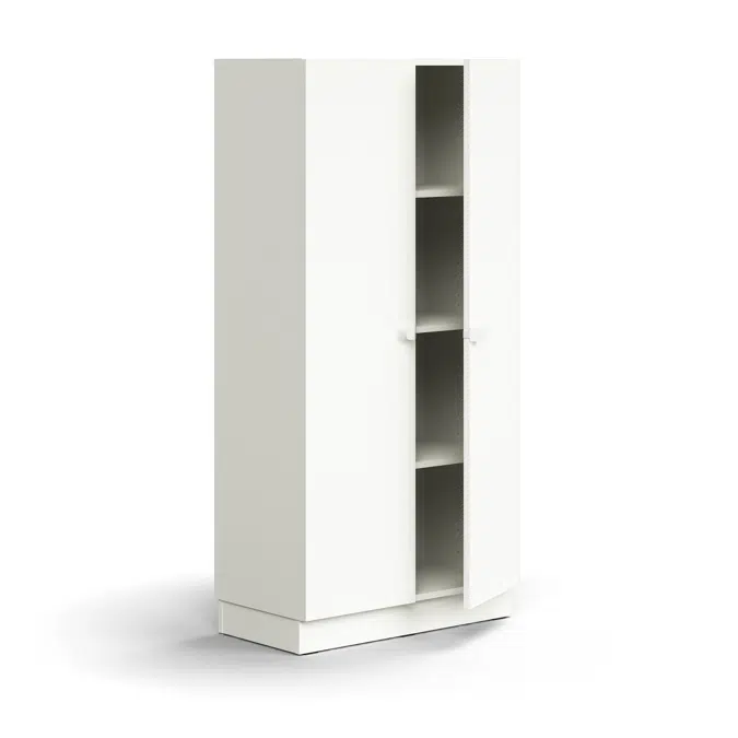 Cabinet QBUS, 3 shelves, base frame, handles, 1636x800x420 mm