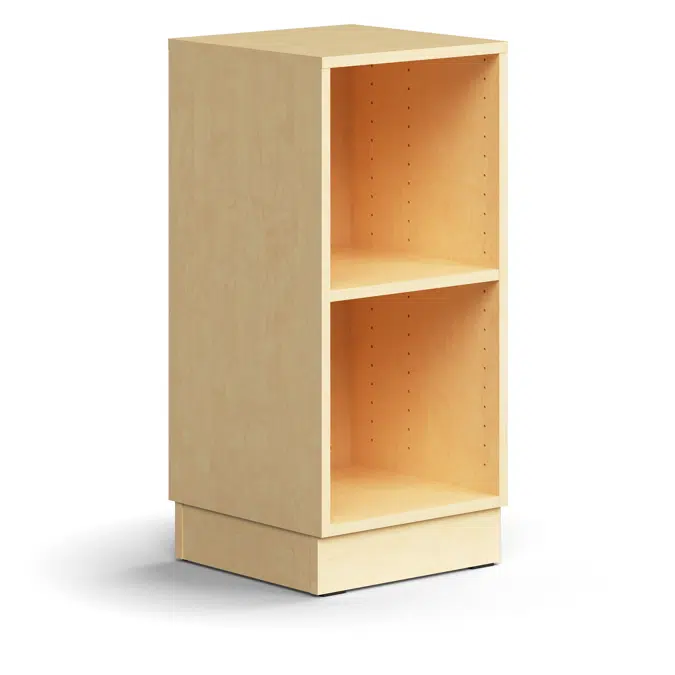 Bookcase QBUS, 1 shelf, base frame, 868x400x400 mm