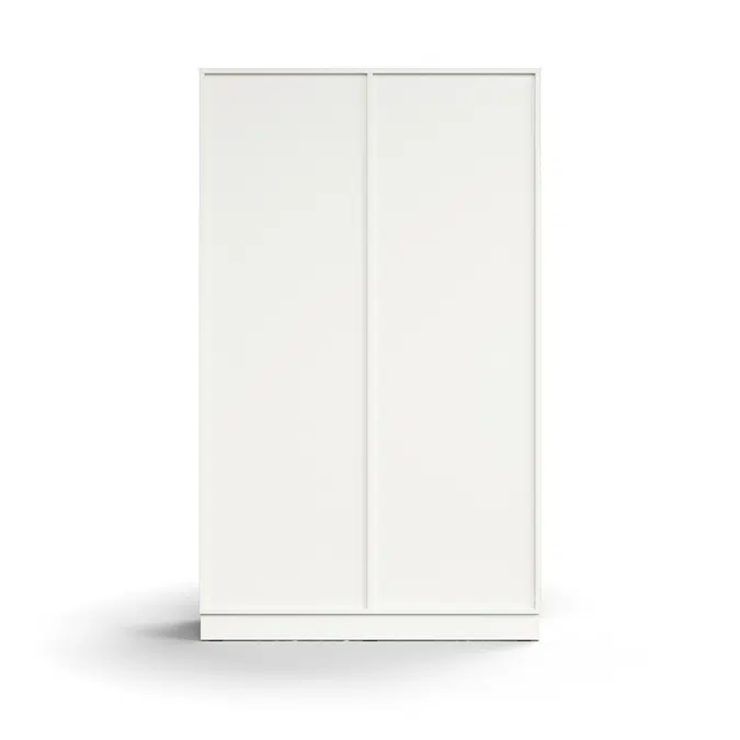 Lockable sliding door cabinet QBUS, 4 shelves, base frame, handles, 2020x1200x400 mm