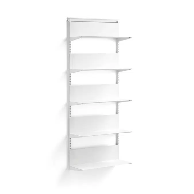 Wall shelving SHAPE with metal shelves 1950x805x300mm