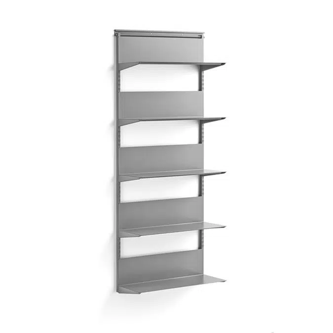 Wall shelving SHAPE with metal shelves 1950x805x300mm