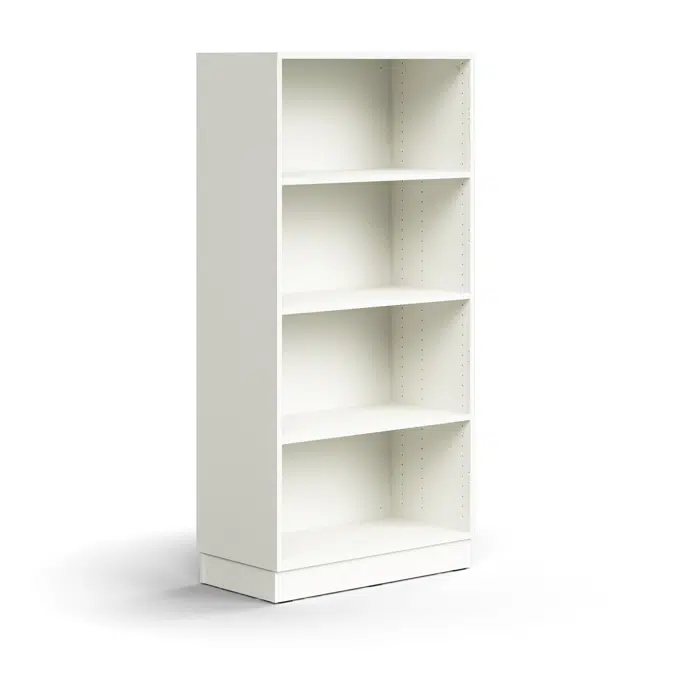 Bookcase QBUS, 3 shelves, base frame, 1636x800x400 mm