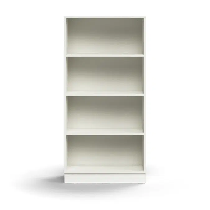 Bookcase QBUS, 3 shelves, base frame, 1636x800x400 mm