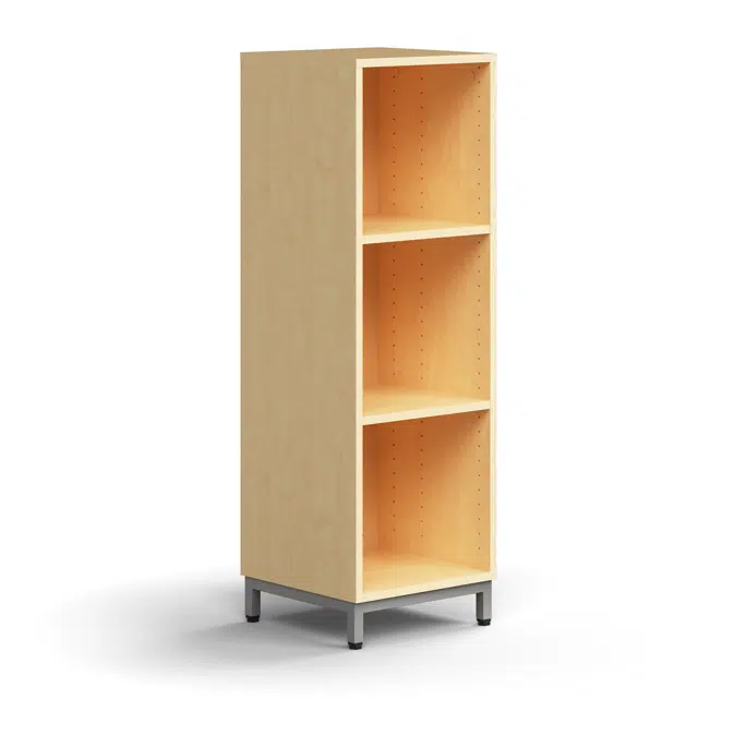 Bookcase QBUS, 2 shelves, leg frame, 1252x400x400 mm