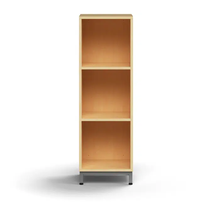 Bookcase QBUS, 2 shelves, leg frame, 1252x400x400 mm