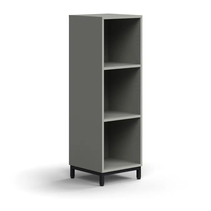 Bookcase QBUS, 2 shelves, leg frame, 1252x400x400 mm