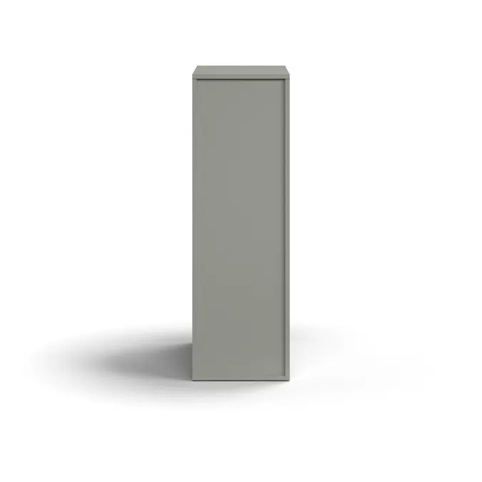Lockable side cabinet QBUS, left-hand incl. handle, 1250x400x800 mm