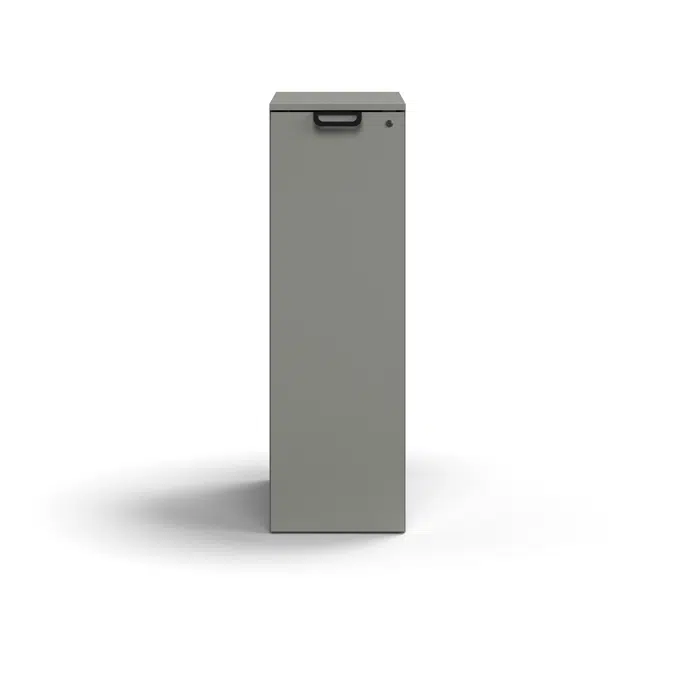 Lockable side cabinet QBUS, left-hand incl. handle, 1250x400x800 mm