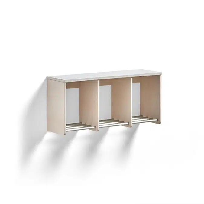 BIM objects - Free download! Wall mounted shoe rack EBBA 3 section ...