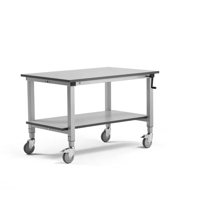 Mobile workbench MOTION with bottom shelf manual 1200x800mm