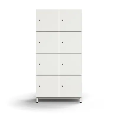 Image for Lockable personal storage QBUS, 8 comps, leg frame, 1636x800x420 mm