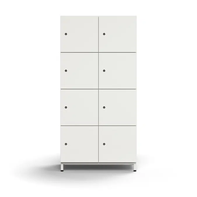 Lockable personal storage QBUS, 8 comps, leg frame, 1636x800x420 mm