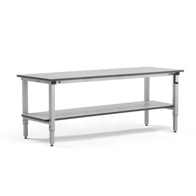 Height adjustable workbench MOTION + bottom shelf 2000x600mm