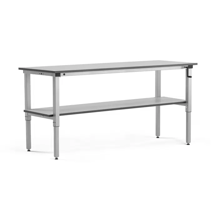 Height adjustable workbench MOTION + bottom shelf 2000x600mm