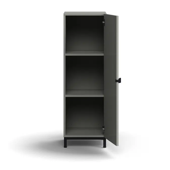 Cabinet QBUS, 2 shelves, leg frame, handle, 1252x400x420 mm