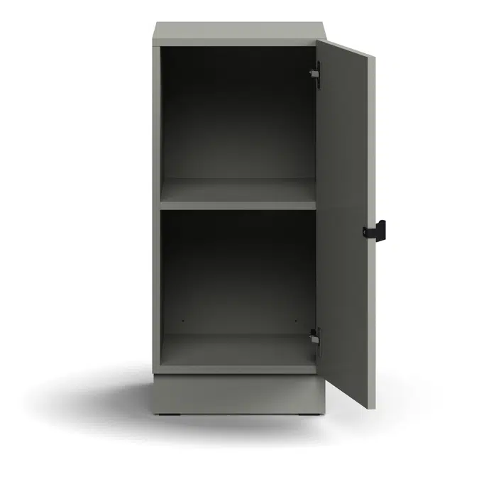 Cabinet QBUS, 1 shelf, base frame, handle, 868x400x420 mm