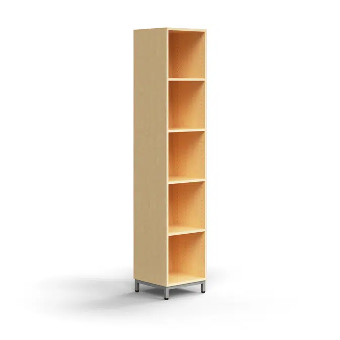 Bookcase QBUS, 4 shelves, leg frame, 2020x400x400 mm