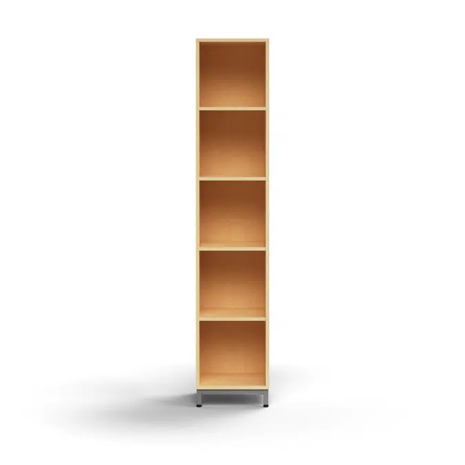 Bookcase QBUS, 4 shelves, leg frame, 2020x400x400 mm