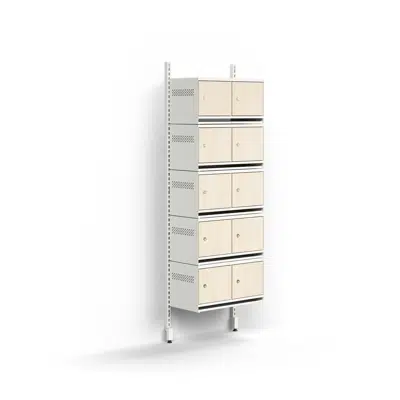 Shoe cabinet ENTRY, basic wall unit, 10 wooden doors, 1800x600x300 mm