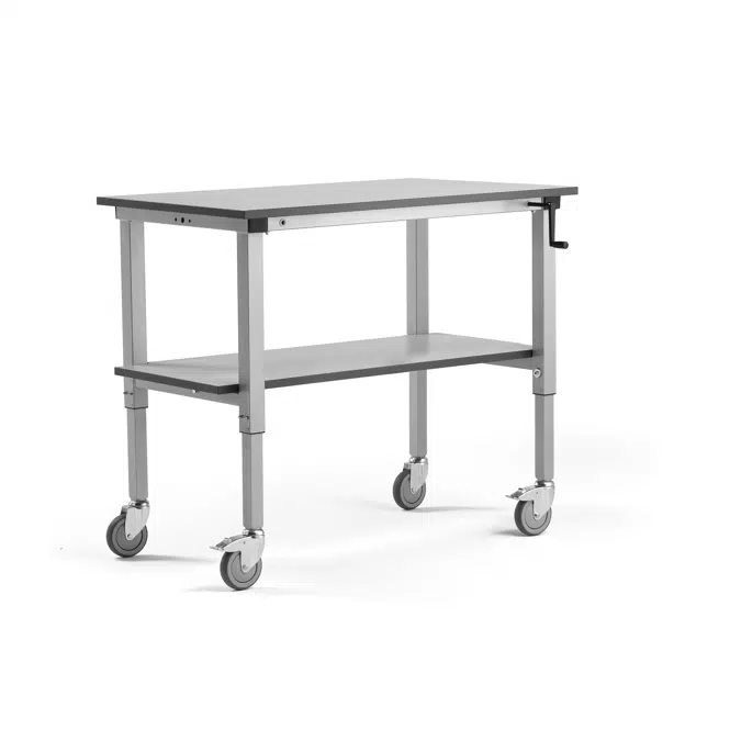 Mobile workbench MOTION with bottom shelf manual 1200x600mm