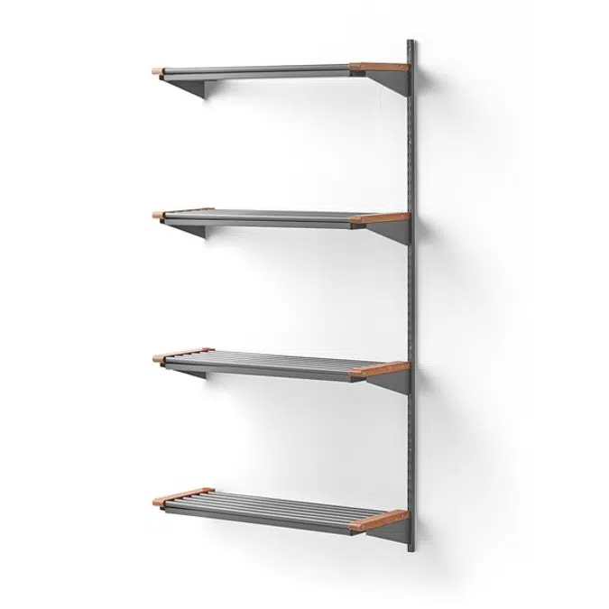 Cloakroom JEPPE with 4 shoe shelves add-on unit 1790x900x310mm