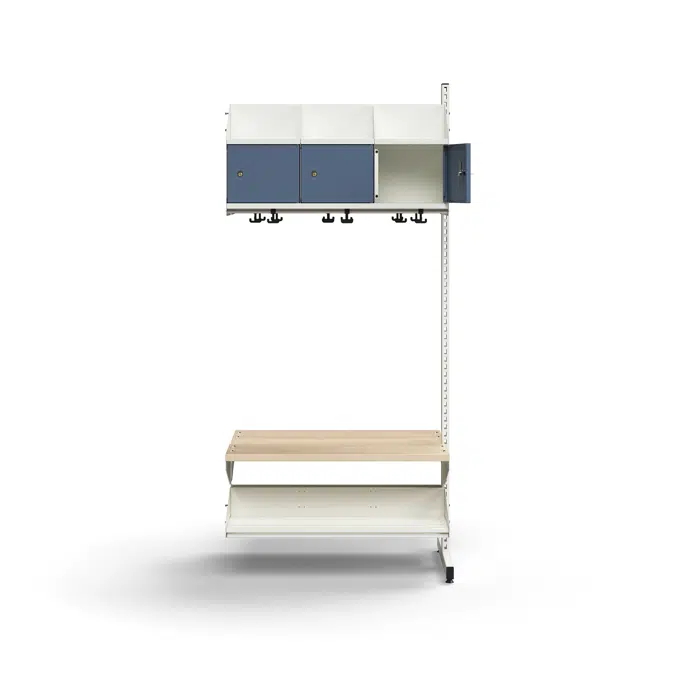 Cloakroom unit ENTRY, add-on floor unit, 6 metal doors, 1800x900x600 mm
