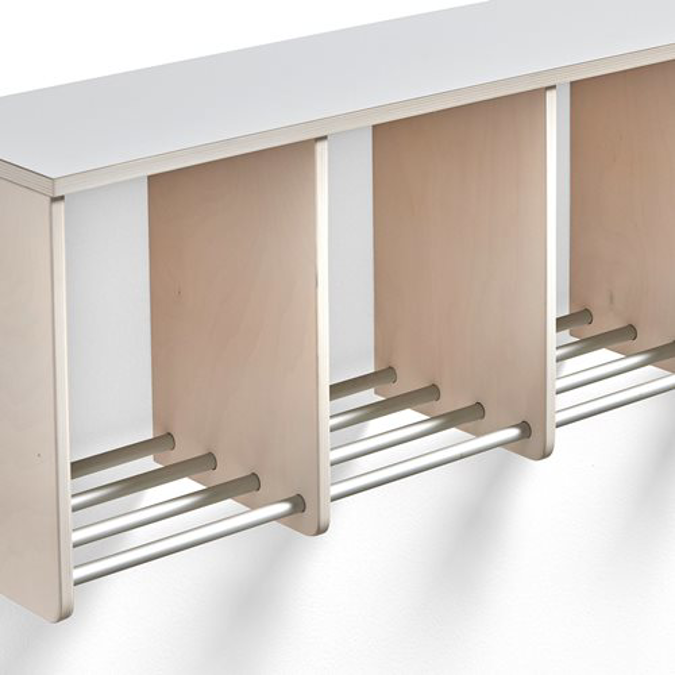 BIM objects Free download! Wall mounted shoe rack EBBA 4 section