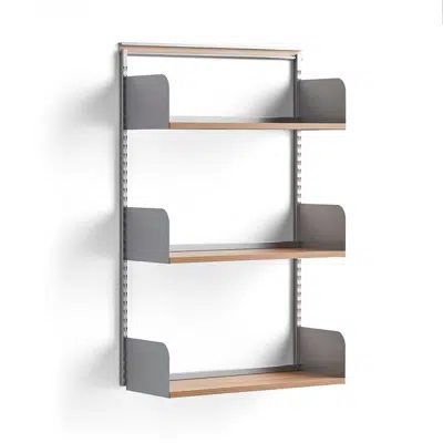 Wall shelving SHAPE with wood shelves 1237x800x300mm