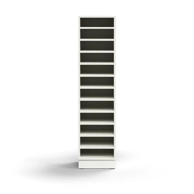 Pigeon hole unit QBUS, 11 shelves, base frame, 1636x400x400 mm