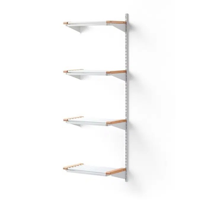 Cloakroom JEPPE with 4 shoe shelves add-on unit 1790x600x310mm