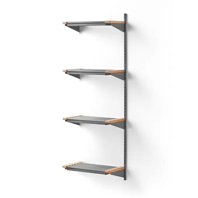 Cloakroom JEPPE with 4 shoe shelves add-on unit 1790x600x310mm