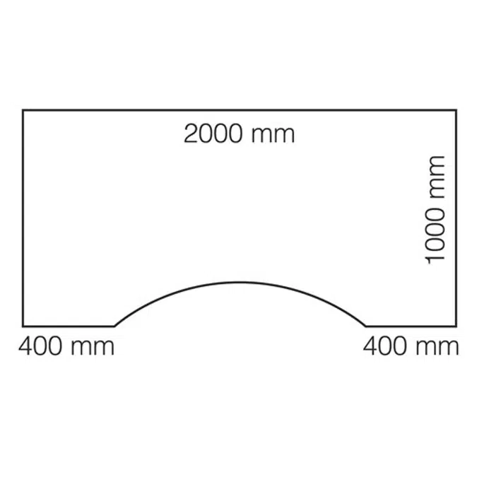 Desk MODULUS wave 2000x1000 adjustable legs