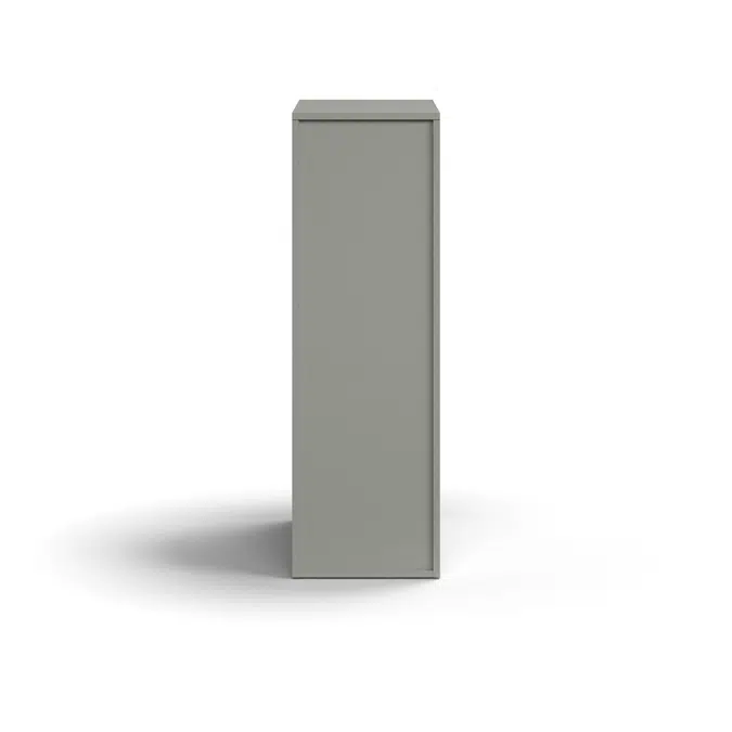 Lockable side cabinet QBUS, right-hand incl. handle, 1250x400x800 mm