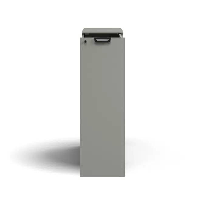 Lockable side cabinet QBUS, right-hand incl. handle, 1250x400x800 mm