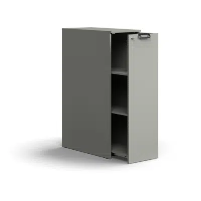 Lockable side cabinet QBUS, right-hand incl. handle, 1250x400x800 mm