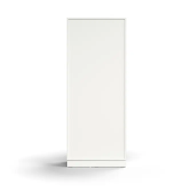 Lockable sliding door cabinet QBUS, 4 shelves, base frame, handles, 2020x800x400 mm