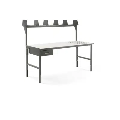 Worktable CARGO 2000x750mm with rollers, 1 drawer + top shelf
