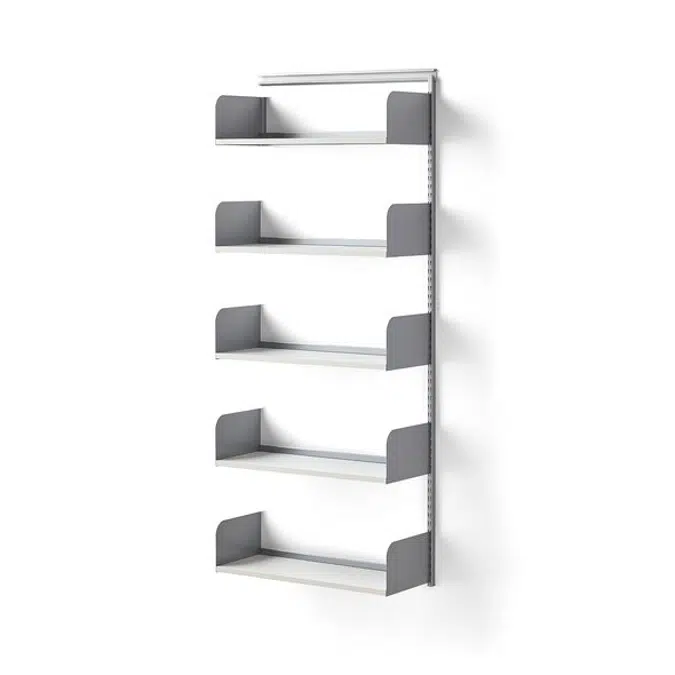 Wall shelving SHAPE with wood shelves add-on-unit 1951x800x300mm