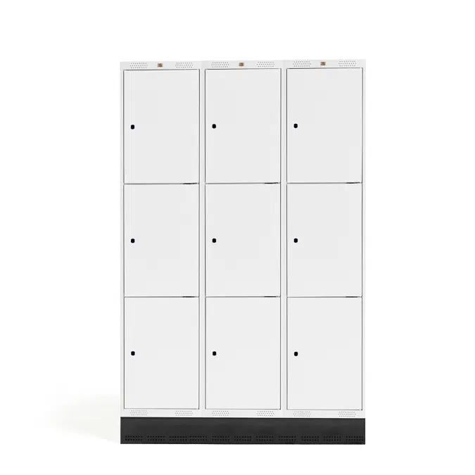 Student locker ROZ, 3 sections 9 doors 1890x1200x550mm