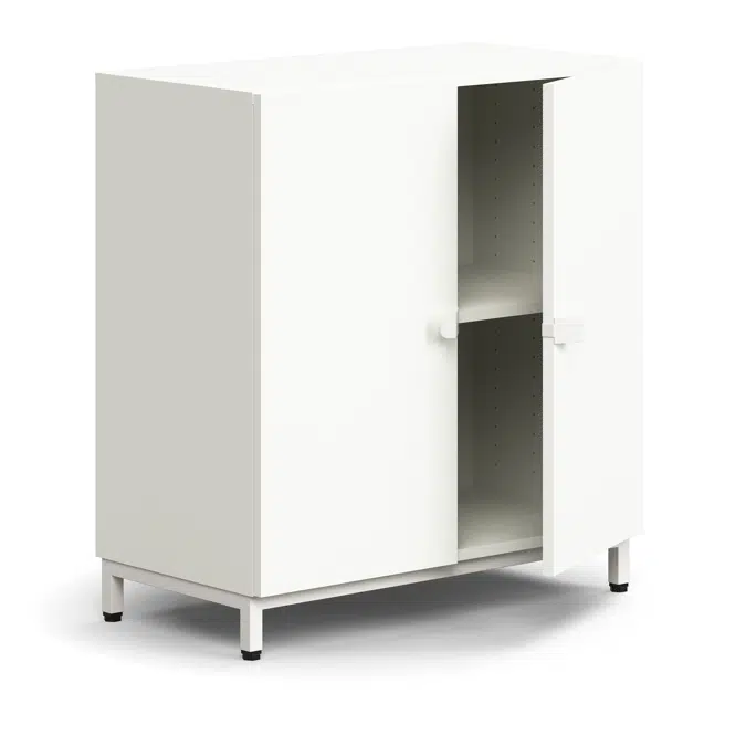 Cabinet QBUS, 1 shelf, leg frame, handles, 868x800x420 mm