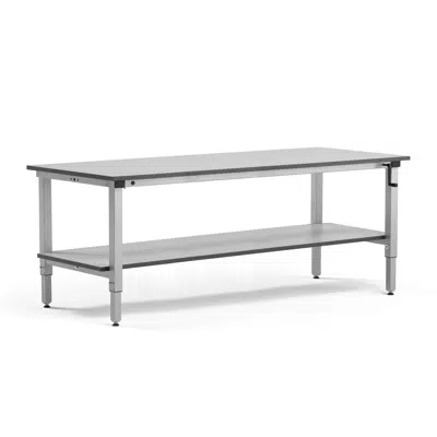 Height adjustable workbench MOTION + bottom shelf 2000x800mm