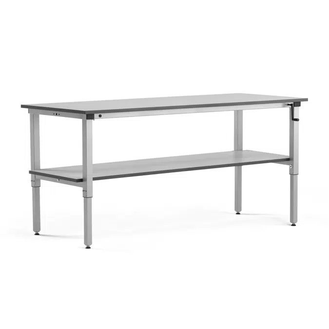 Height adjustable workbench MOTION + bottom shelf 2000x800mm