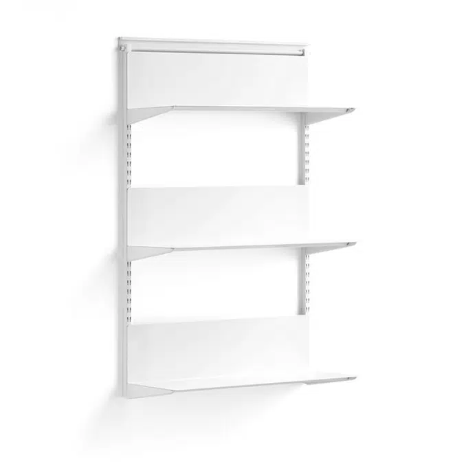 Wall shelving SHAPE with metal shelves 1237x805x300mm